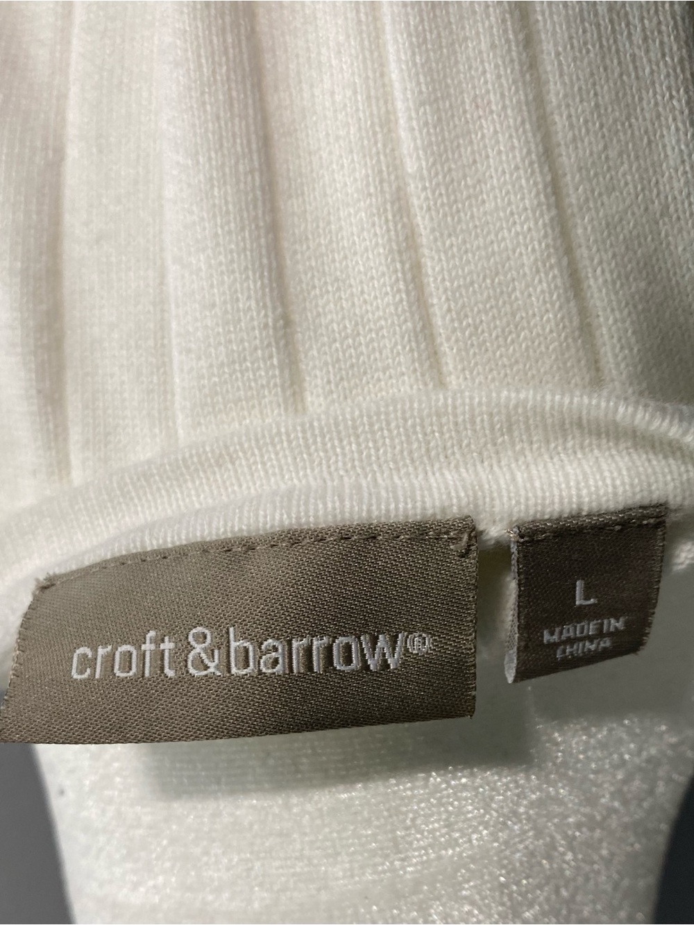 Croft & Barrow - White Ribbed Button-Up Cardigan - Picture 3 of 3